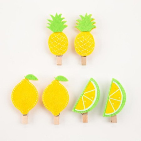Set of decorative clothespins "Fruits" 6 pcs, felt/tree-2