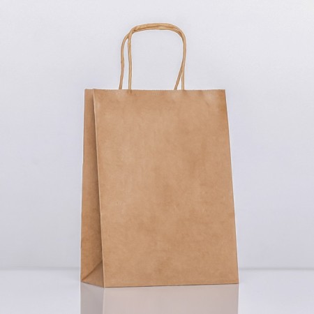 Craft bag without printing, round handle, 15 x 21 x 8 cm, 120 g