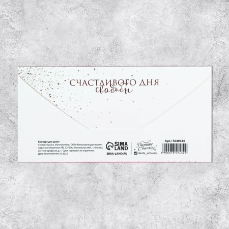 Money envelope "Wedding", glasses, 16.5 × 8 cm-3