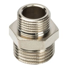 Ниппель переходной STOUT SFT-0004-001238, 1/2"x3/8", наружная резьба, никелированная латунь