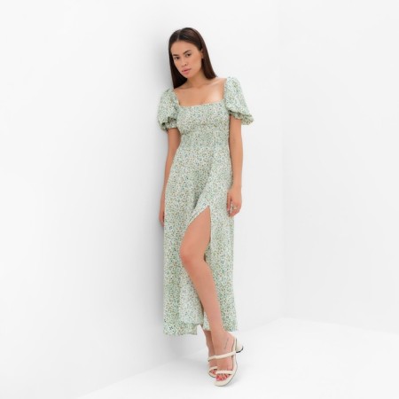 Women's dress Midy Mist Flower, green. R.48-3