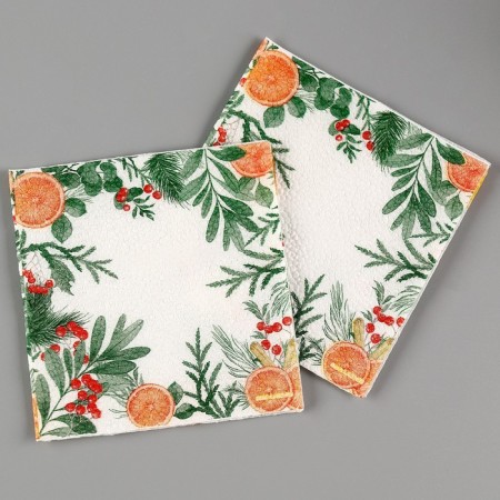 Paper napkins "New Year's aroma", single -layer, 24 × 24 cm, set 20 pcs., For New Year-5