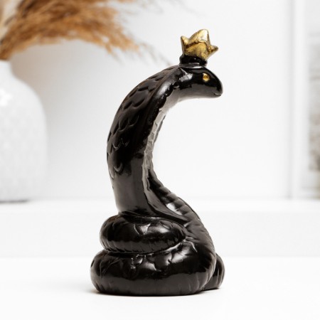 Figure "Snake with the crown" Black, 7cm-3