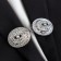 Cardigan clamp "Ellipse", white color in silver