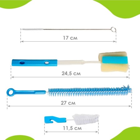 A set of brushes for the care of children's bottles, 5 objects, color mix-2