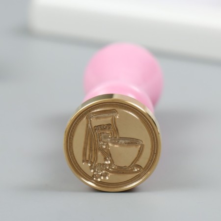 Printing for wax with a plastic handle "Cup of Coffee" 2.5x2.5 cm-1