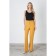 Women's trousers with an ELISEEVA Olesya section, size 44, yellow color