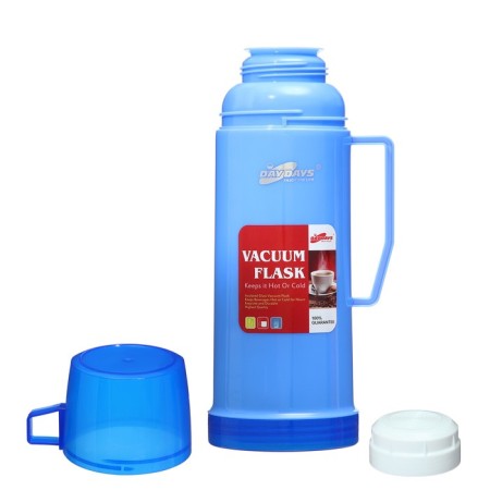Thermos 450 ml, with a glass flask, with a mug, 12 x 25 cm, blue-2