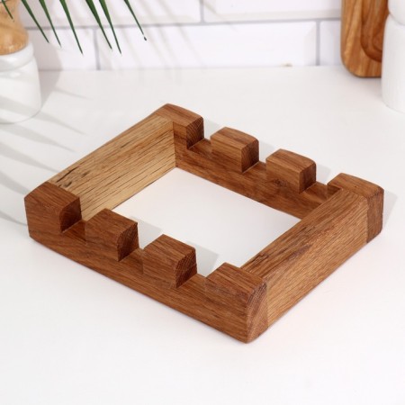 A set of cutting boards from an oak "Fantasy" with a stand, 3 pcs-4
