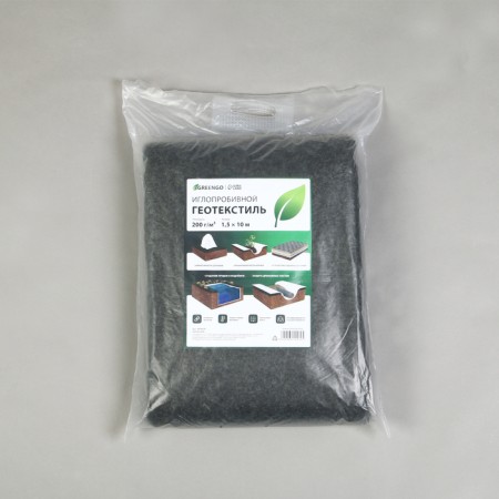 Eupoblopic geotextile, 10 × 1.5 m, density 200 g/m², with UV stabilizer, black, Greengo-9