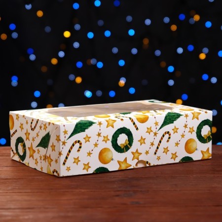 Folding box with the window "Stars and canes", 25 x 15 x 7 cm-1