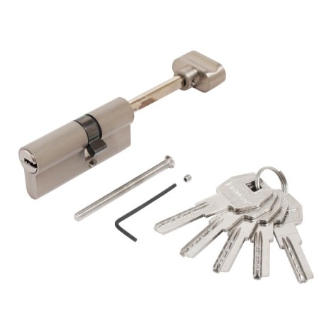 Cylinder mechanism standard MAX, 70 mm (40x30S), 5 keys, key/rod, matte nickel