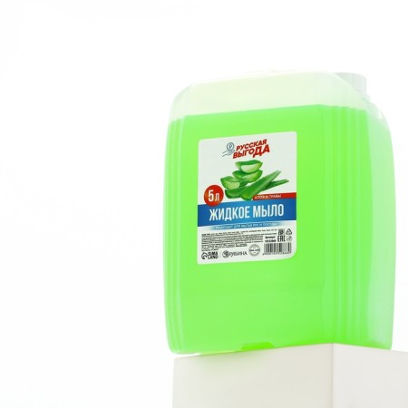 Liquid kitchen soap, 5 l (5000 ml), aroma of aloe and grass, Russian benefit