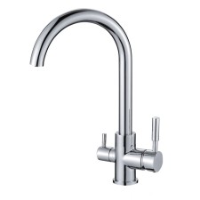 Fashun A4397 kitchen mixer, single -leaf, with output for drinking water, brass, chrome