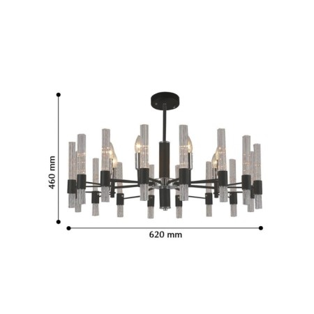Supreme chandelier, 8x40W E14, black color-3