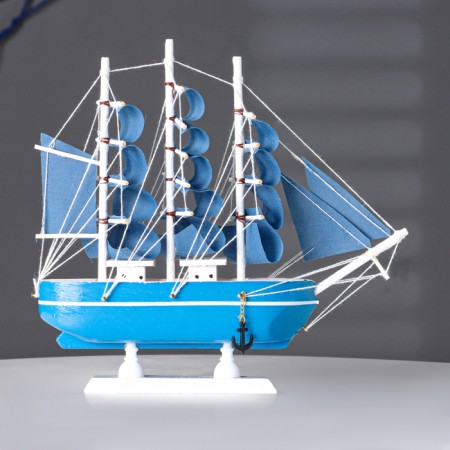 Souvenir small “Askold” souvenir ship, blue sides with strip, blue sails, 23.5 × 4.5 × 23 cm-1