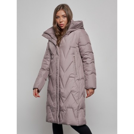 Coat insulated winter female, size 50, brown color-9