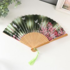 Fan wood, textile h = 21 cm 