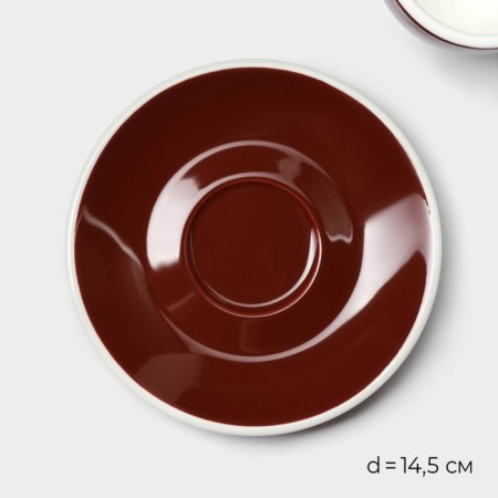Coffee steam porcelain Magistro Coffee Time, 2 objects: a cup 180 ml, a saucer d = 14.5 cm, brown color-2