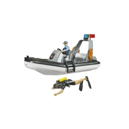 Bruder Police boat, with a police officer and divers-4