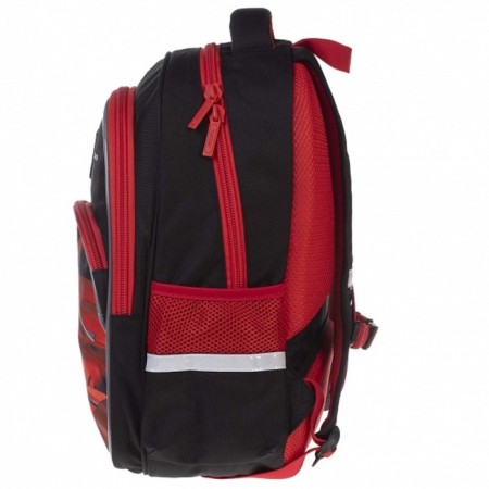 School backpack 41 x 29 x 16 cm, ergonomic back, Hatber Easy, Sport Car, Black/Red NRK_88069-3