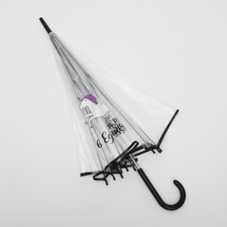 Umbrella women's dome "I believe in unicorns", 8 spokes, d = 88 cm, transparent-4