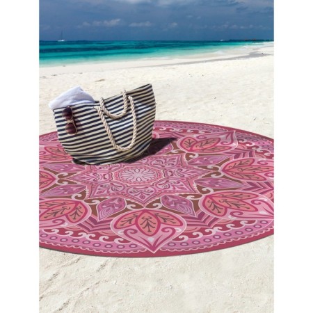 Pareo and beach rug "Pink mandala", d = 150 cm-1