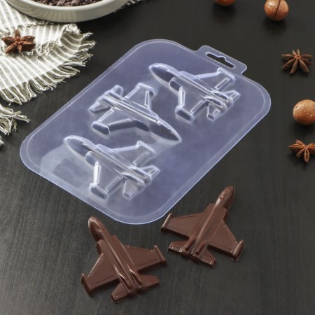 Form for chocolate and sweets plastic “fighter”, transparent color