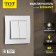 Tot Elegant switch, 10 a, 2 cl., Hidden, silver