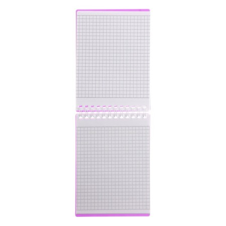 Notepad A6, 80 sheets of a cage, on the crest of canvas purple, plastic cover, micropercitual for separation-2