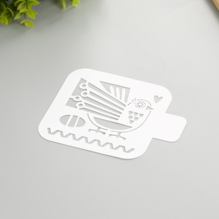 Plastic stencil "Bird" 9x9 cm-1