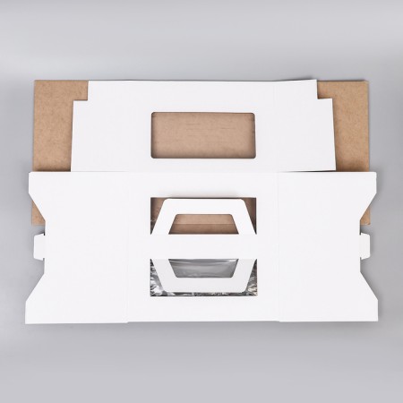 Box for cake 2 windows, with handles, white, 30 x 30 x 20 cm-4