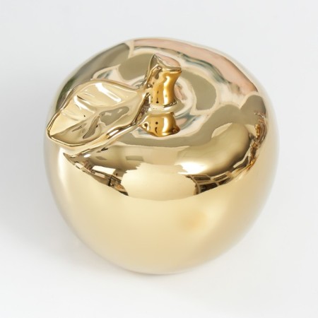 Souvenir ceramics "Golden apple with a leaf" 9.5x10.5x9.5 cm-4