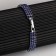 Bracelet with rhinestones "shine" three rows, blue color in silver, 18 cm