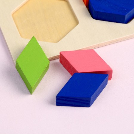 Puzzle "Figures. Fractions and whole ”3 × 3 cm, up to 1/3-4