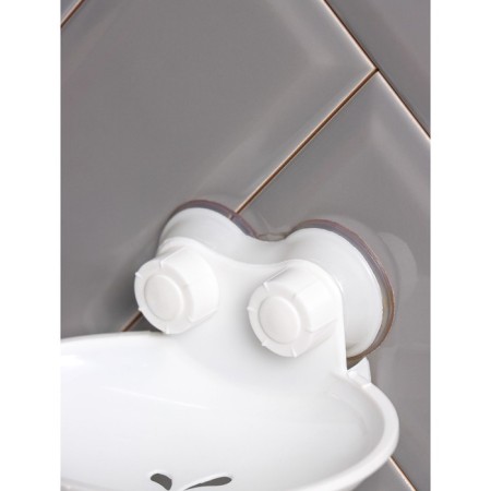 Soap dish on suction cups, plastic, 15 × 11 × 6.5 cm, white color-3
