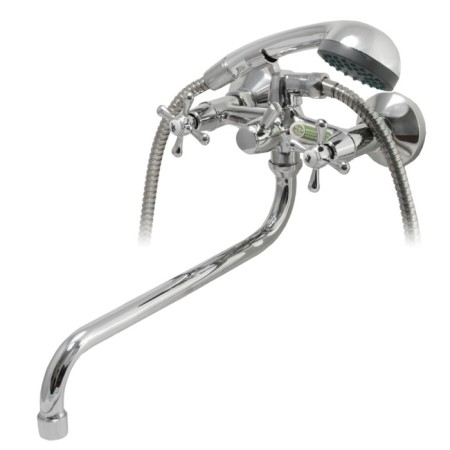 Bath-Dusheva Two-handed Juguni JGN0140 with metal, chrome and flywheel, crane-bugs ceramics, pouring 320 mm-1