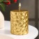 Candle - cylinder "Iceberg", 8x6.5 cm, gold