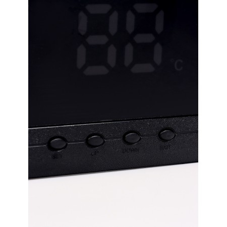 Electronic wall clock, thermometer calendar, 47.5 x 25.3 cm, red numbers 10.8 x 5.3 cm 10766-4