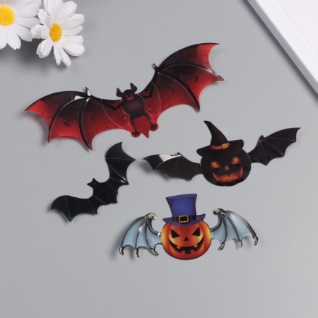 Stick Plastic "pumpkin and bats" set 12 pcs-1