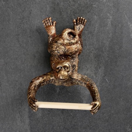 Holder for toilet paper "Monkey" bronze, 24x18cm-2