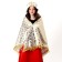 Carnival set: scarf, kokoshnik, gold on white
