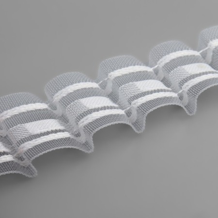 Curtain tape, organza, 3 cm, 6 ± 1 m, transparent/white color-2