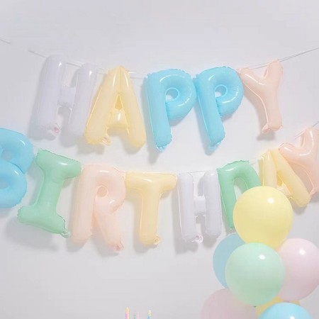 Foil ball 14 "Happy Birthday" inscription, Makarun-1