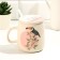 Ceramic mug with a lid and a spoon “every day is beautiful”, 450 ml, beige color