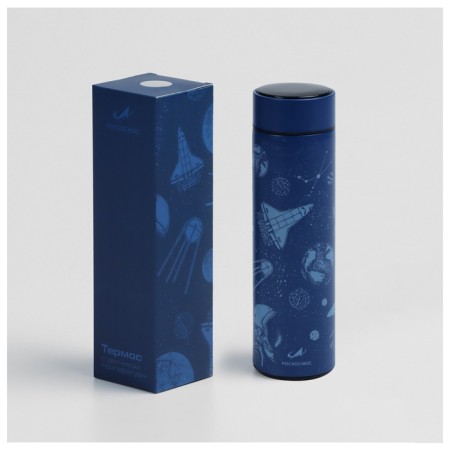 Thermos with a thermometer Roscosmos x Onlytop, 500 ml, blue color-11
