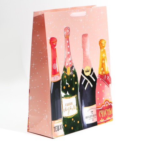 Laminated vertical “bottle for you”, l 31 x 40 x 11.5 cm, New Year-1