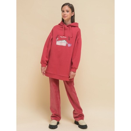 Sweatshirt for girls, height 104 cm, red color-9
