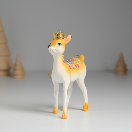 Souvenir Polystone Suspension "Deer in the Crown, with sprinkling" 7.5x3.5x10.5 cm-2