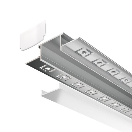 Aluminum profile of hidden installation LED Strip Alm011S-2M, 200x6.1x1.4 cm, silver color-3